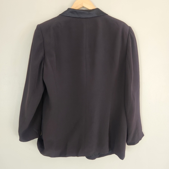 BLOOMINGDALES Women's Blazer Size 16 Black Shoulder Pads Beaded VTG Whimsigoth - Picture 4 of 10